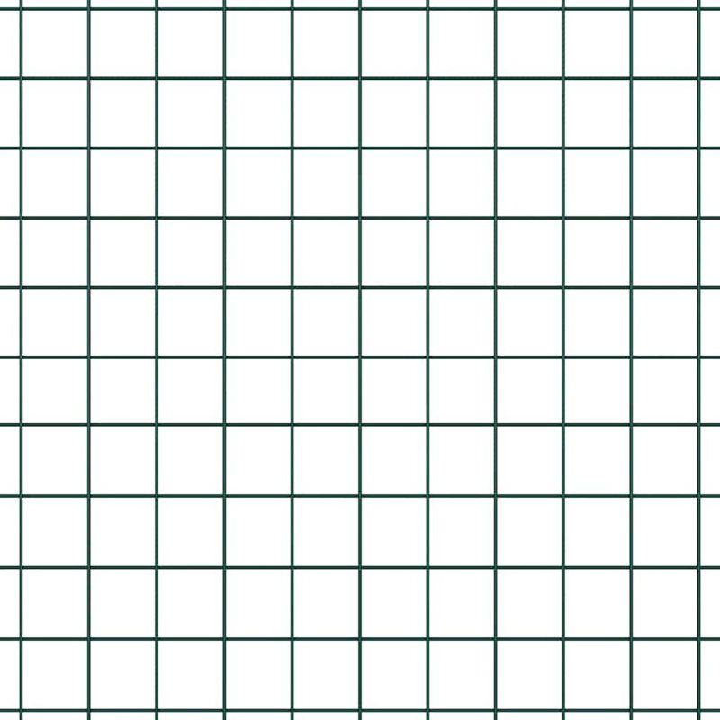 Vidaxl Fence With Posts Steel, 120cm H x 2500cm W x 2.7cm D, Green