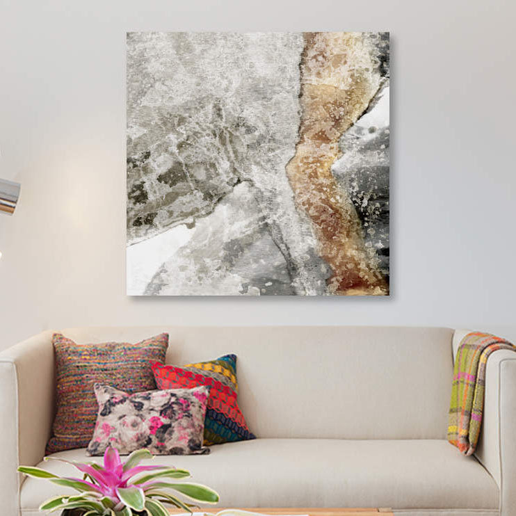 « dispersed rocks », impression sur toile, H 12 po x l 12 po x P 0,75 po, Pas de tapis, Toile tendue