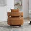 Fauteuil demi-tonneau pivotant avec dossier ouvert en polyuréthane brun-1470114099-1470114101