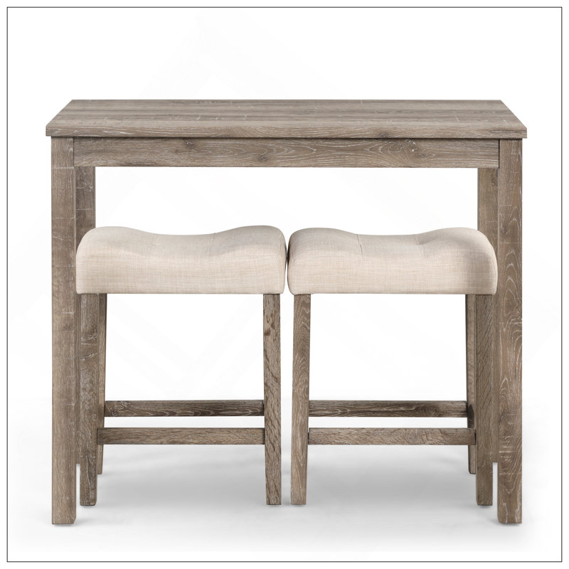 Sora Wood 3-Piece Counter Height Dining Set, Taupe