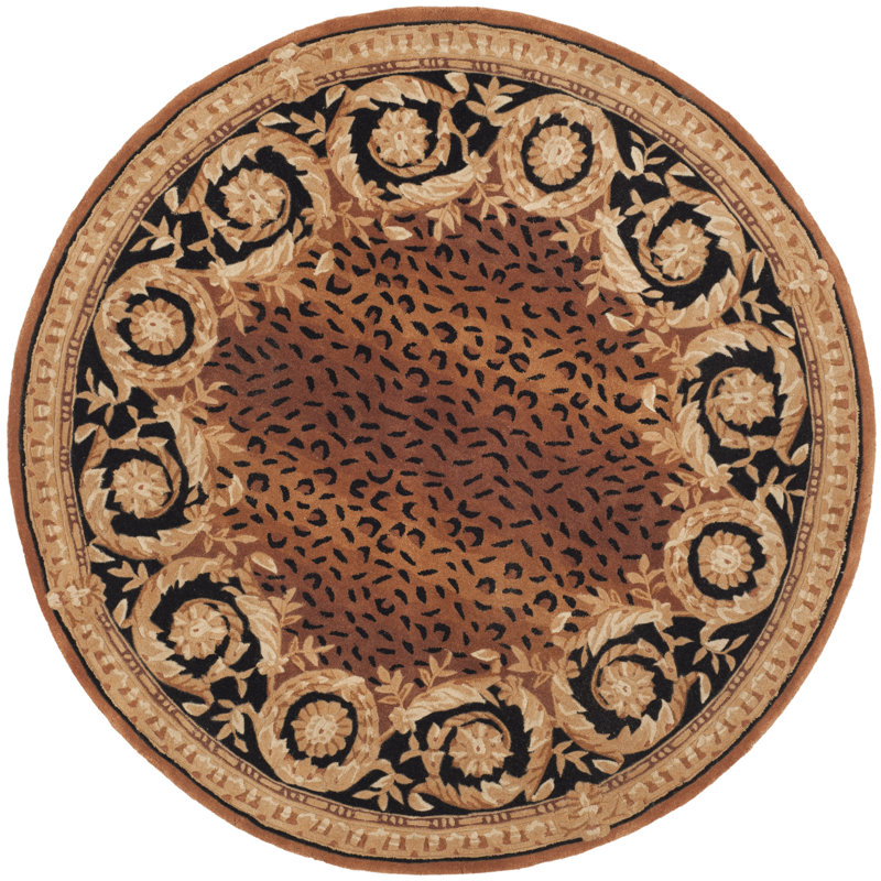 Lenora Naples Hand Tufted Wool Oriental Rug, Round 4'