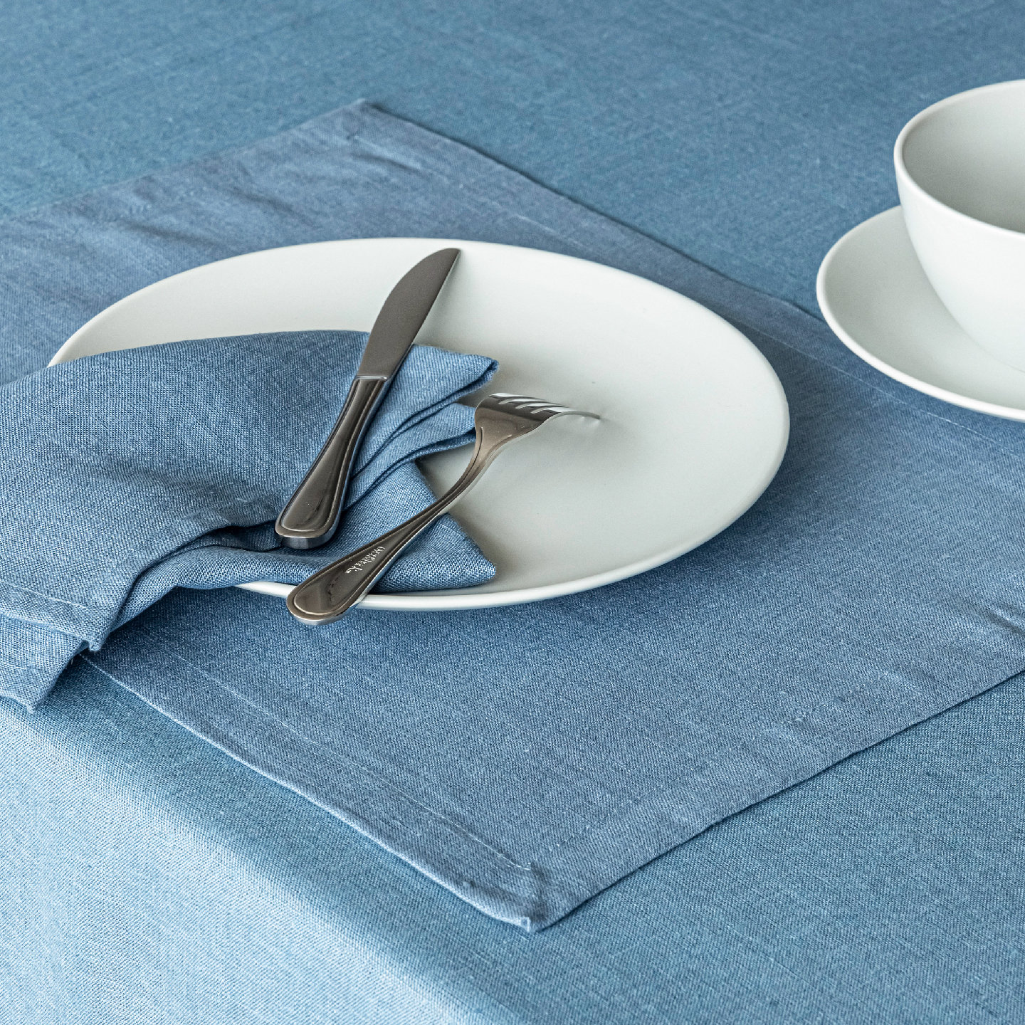 100% Linen Placemat, Blue