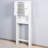 Toilet Top Bathroom Cabinet - Material, Adjustable Shelf, Space Saving, White, 23.99x7.57x66.37 Inch Over Modern Design,