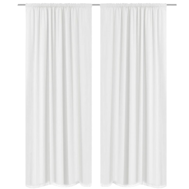 Babson Room Darkening Curtain Pair, White, 140 W x 175 D cm