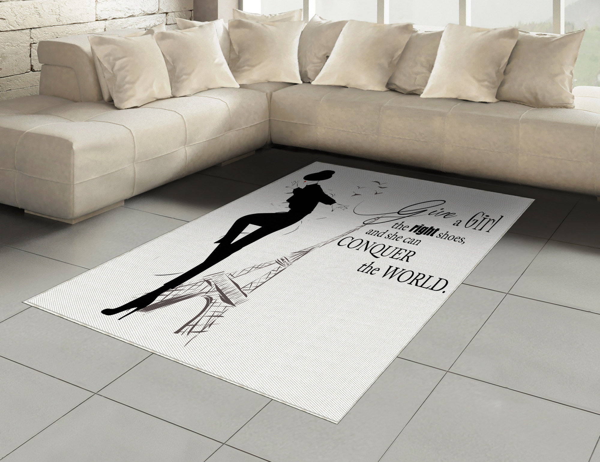 Happy Larry Teen Room Area Rug Dancing Woman Words | Wayfair.co.uk