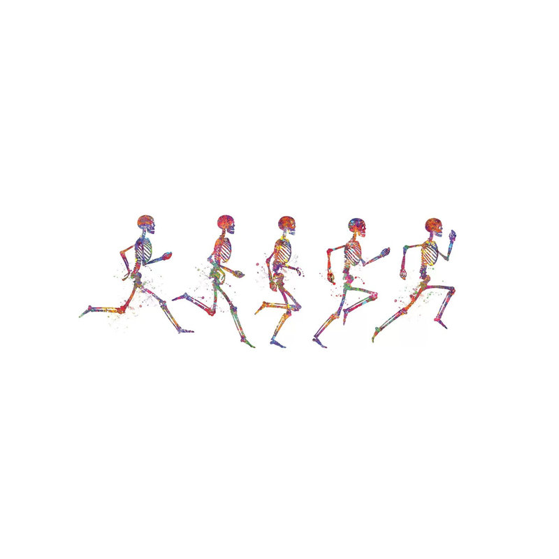 Squelette qui court - impression sur toile tendue, H 40 po x l 60 po x 1,5 po