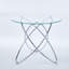 Ensemble de salle à manger 1 + 4,5 pièces, table de salle à manger Mid-Century pour 4 à 6 personnes avec plateau en verre, table de salle à manger à piédestal, table basse de loisirs.-432350371-432350369