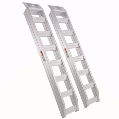 Rampes en aluminium, 8810 lb, rampes robustes avec extrémité de fixation à crochet supérieur, rampe de chargement universelle pour moto, tracteur, VTT / UTV, camions, tondeuse à gazon, l 72 po x l 15 po, 2 pièces