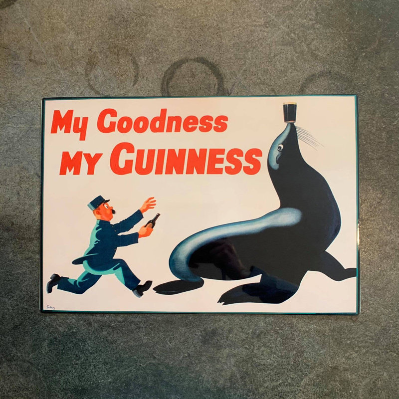 Stivers My Goodness My Guinness Seal Sea Lion Sign, 25cm H x 20cm W