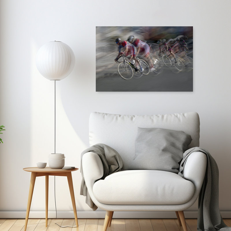 «Dynamic Cycling Motion», impression murale contemporaine, 24" H x 36" W