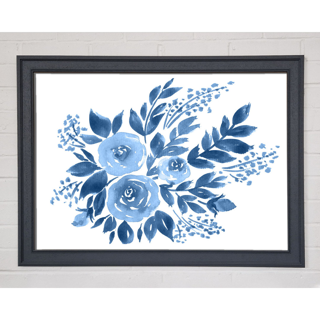 Blue Flower Time - Einzelner Bilderrahmen Kunstdrucke