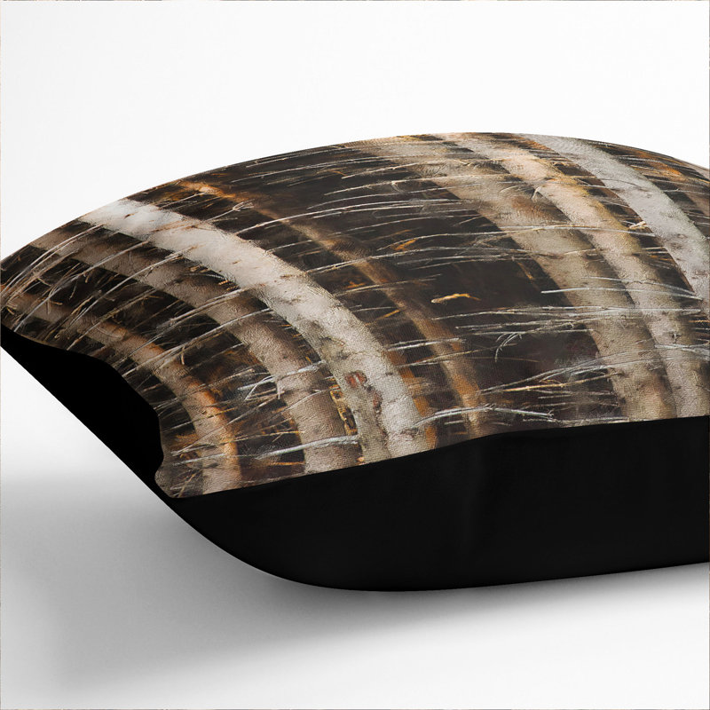 Bare Trees Painting Scatter Cushion, Black, 40cm H x 40cm W x 15cm D
