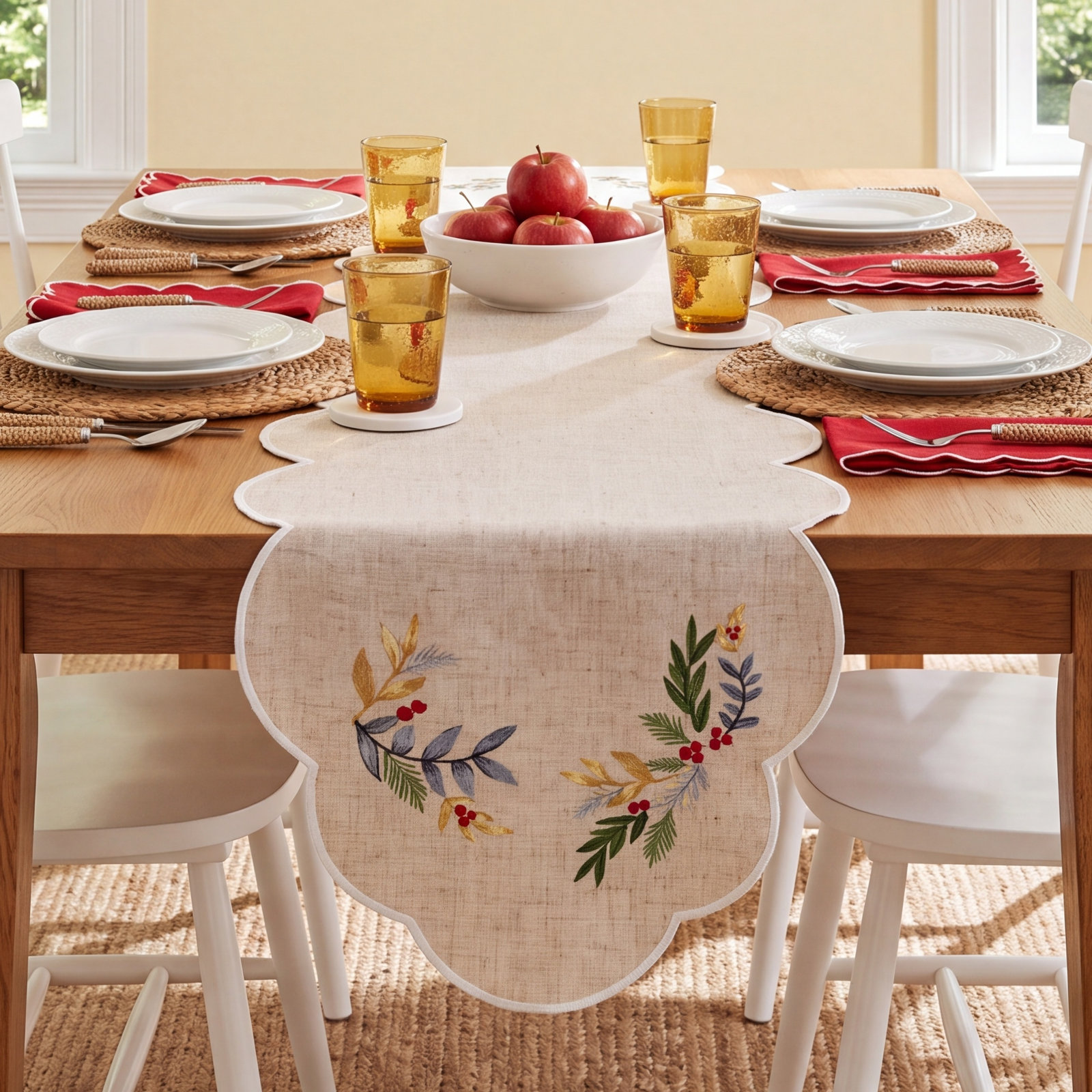 French Perle Holly 36" Table Accessory