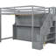 Lit double au-dessus du lit, gris - hydraulique et élégant avec bureau, utilisation efficace de l'espace-578731946