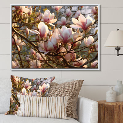 «White Pink Magnolias Landscape VI», reproduction sur toile