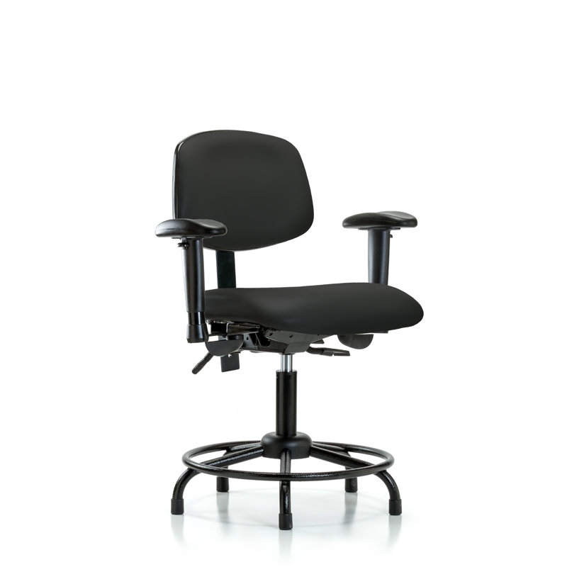 Ian Drafting Chair, Black, Glides, Included