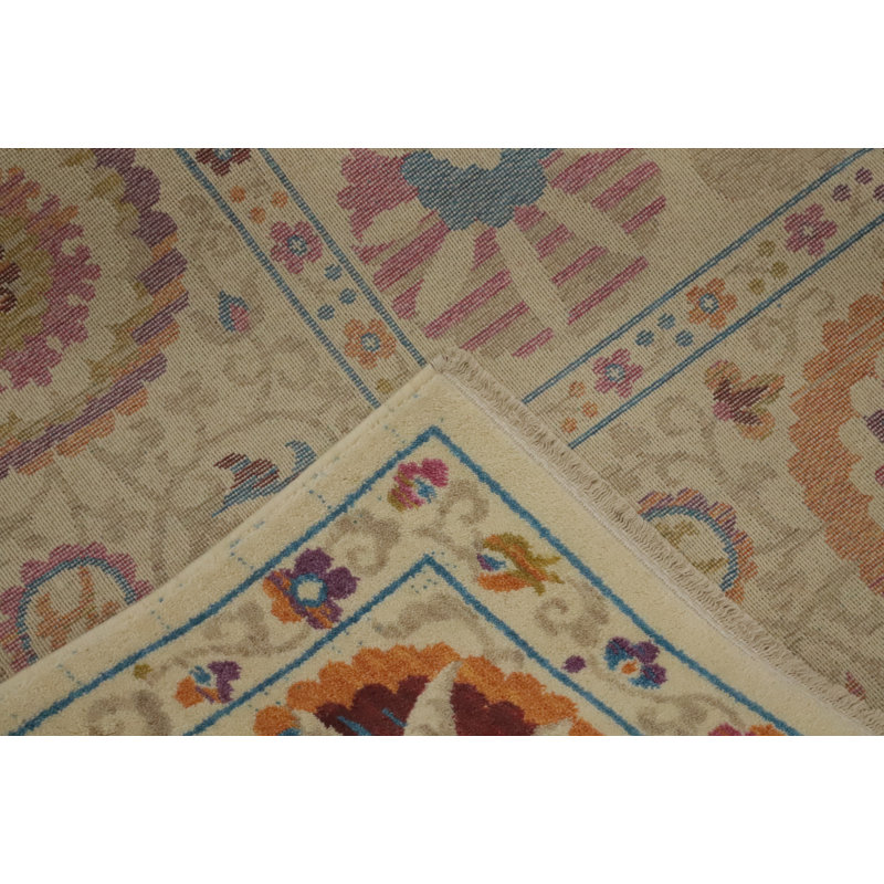 Tapis motif floral à motif cachemire style Gabbeh 6 x 9