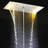 Andria Chrome Thermostatic Recessed Ceiling Mount LED Rainfall Waterfall Mist Shower System with Vertical Valve and Handheld Shower