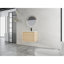 Meuble-lavabo mural moderne avec lavabo en céramique, chêne blanc américain