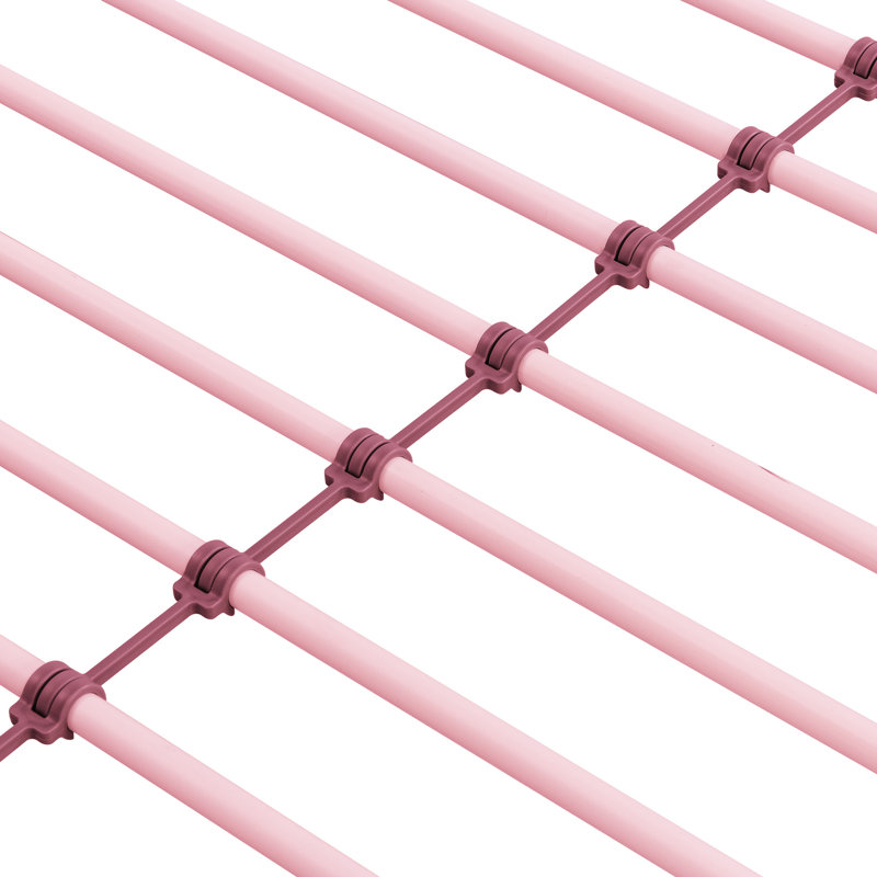 Lit superposé en métal rose simple au-dessus de la chambre à coucher - solution d'efficacité énergétique moderne pour la chambre à coucher, cadre pour une utilisation à long terme, espace de repos silencieux et silencieux, grande capacité de charge, accès sûr aux escaliers, assemblage facile avec