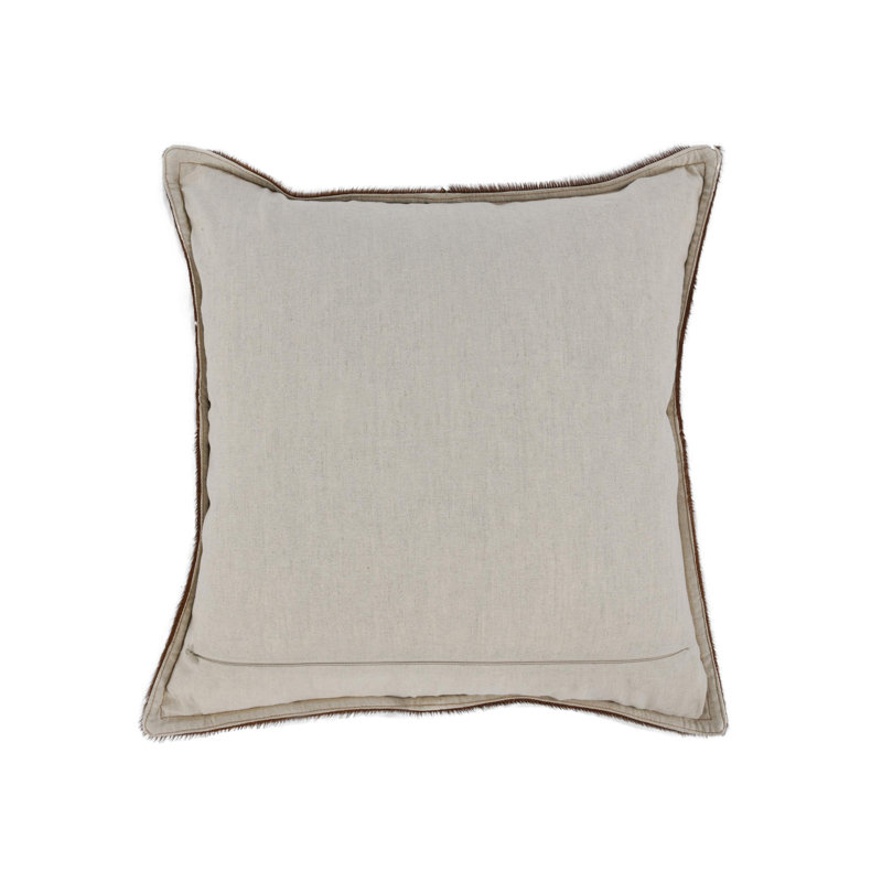 Canada 20" Natural Hide Throw Pillow, Chestnut, Chestnut