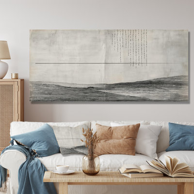 «Gray Black Sahara Desert Horizon», impression sur toile, art mural minimaliste gris