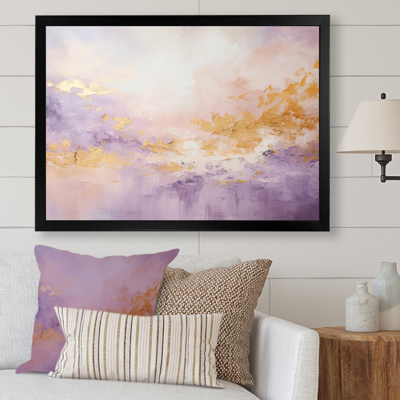 «Elegant Sky Whispers III», reproduction sur toile, H 30 po x l 40 po x P 1,5 po, Cadre simple noir