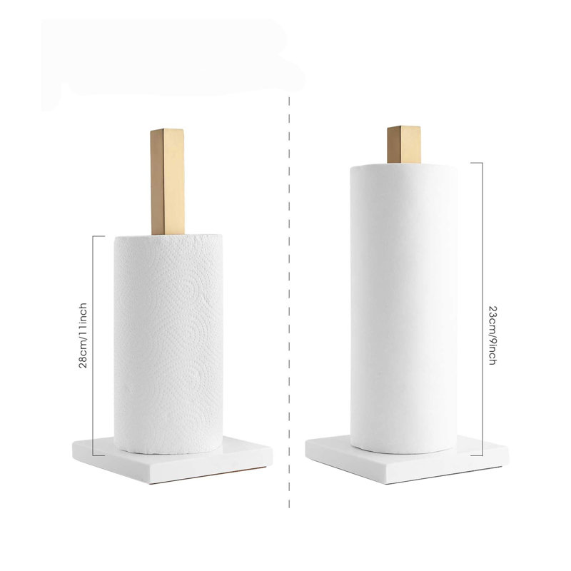 Stainless Steel Paper Towel Holder, Gold/White