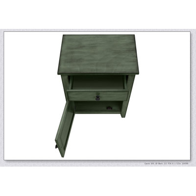 Table d'appoint de style transitionnel avec tiroir de rangement, parfaite pour la chambre à coucher ou le salon, design d'inspiration côtière et finition en placage durable.