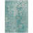 3' X 5' Aqua And Silver Abstract Washable Indoor Outdoor Area Rug