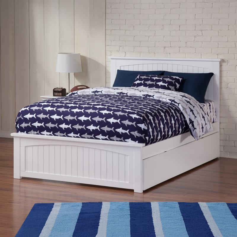 Marquette Solid Wood Platform Bed with Matching Footboard & Trundle, White