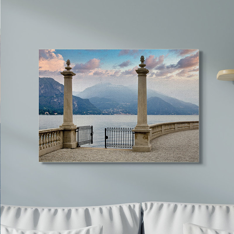 Montagne, montagne, paysage, colonne italienne, architecture, H 30 po x l 40 po, Toile tendue