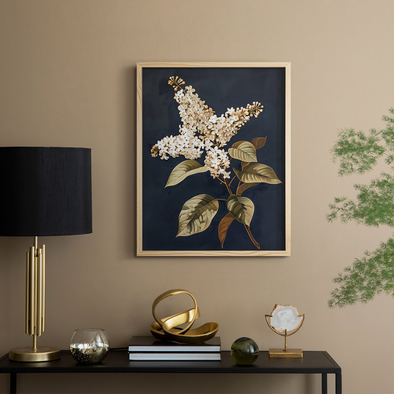 Reproduction encadrée FLORAL Series CLVII - bois massif, H 21 po x l 17 po