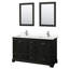 Ensemble de meuble-lavabo double 60 "avec miroir Deborah-97730154-97730155-97737073
