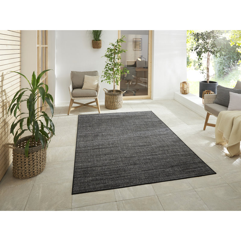Reversible indoor and outdoor rug Melange Night Silver, Rectangular 80 x 150cm