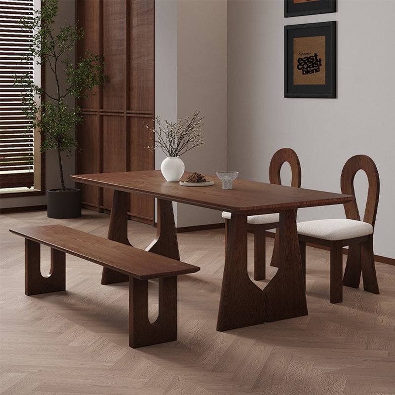 Creative solid wood table set, 29.52"H x 55.11"L x 27.55"W