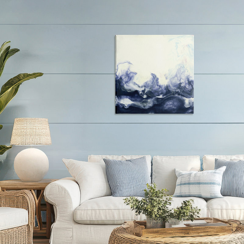 Toile à motif de vagues océaniques, design par Laura Van Horne, H 30 po x l 30 po