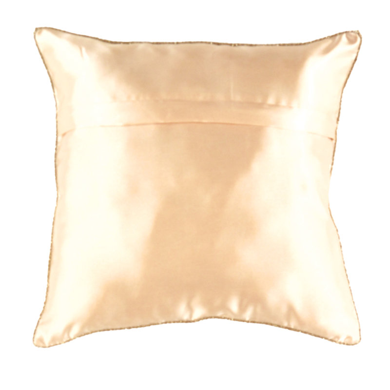 Oriental Square Pillow Cover & Insert, 16" H x 16" W, Ivory/Brown/Blue Oriental