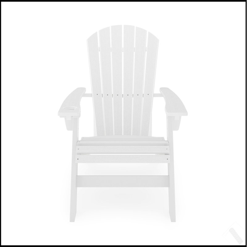 St. Simons Curved Back Adirondack Chair – Durable HDPE Poly Lumber For Outdoor Relaxation And Style, White