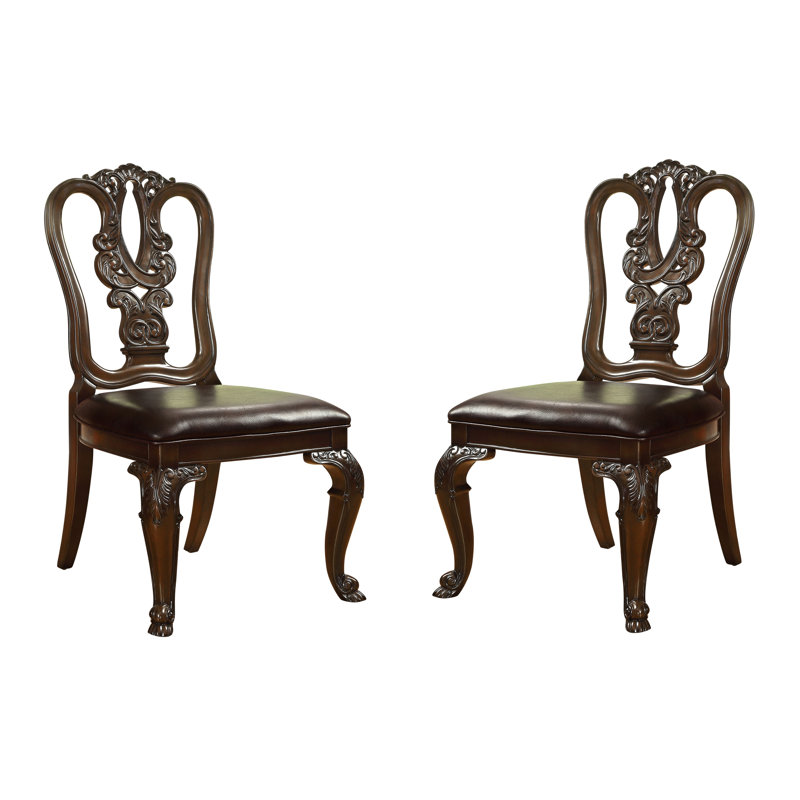 Palmyra Queen Anne Back Side Chair in Brown Cherry