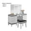 Ensemble de meuble-lavabo contemporain noir et blanc avec miroir à trois volets et lumières DEL