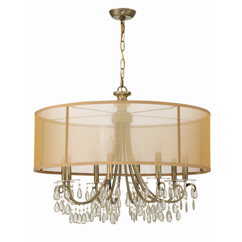 Walser 8 - Light Dimmable Drum Chandelier, Antique Brass