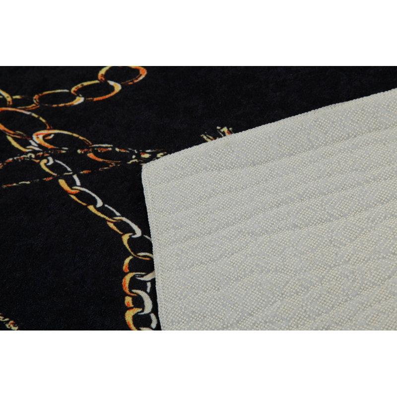 Soft Hall Carpet 2.6 x 4.9 Feet | 100% Polyester, 0.04 in Pile Height | Antibacterial, Non-Slip Underside | Woven with 3D Digital Printing | Machine Washable | Durable & Stylish for Entryways & Living Rooms