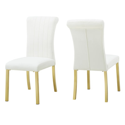 Stellas Stainless Steel And Upholstered Side Chairs
