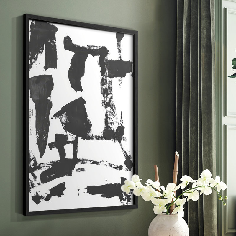 «Abstract Abstract», reproduction encadrée - prêt à accrocher, H 10 po x l 8 po, Noir