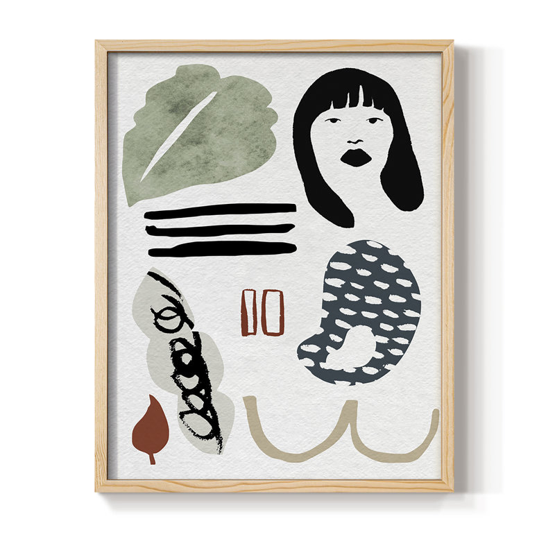 Collection encadrée Mindfulness II, impression sur bois massif