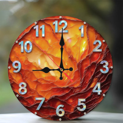 Horloge de lave à chiffres métalliques