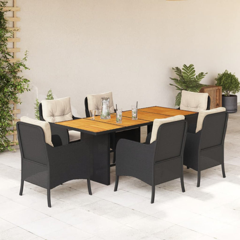Ensemble repas avec coussins Red Barrel Studio®, 6, Beige/Cream
