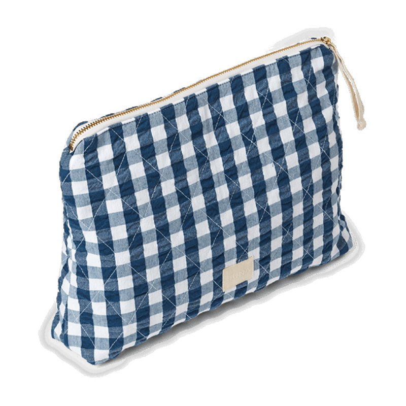 Baek And Bolge Karla Toiletry Bag 11.8", Dark Blue/White