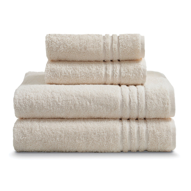 Ensemble de 4 serviettes en coton pour le corps et la main, Ivoire